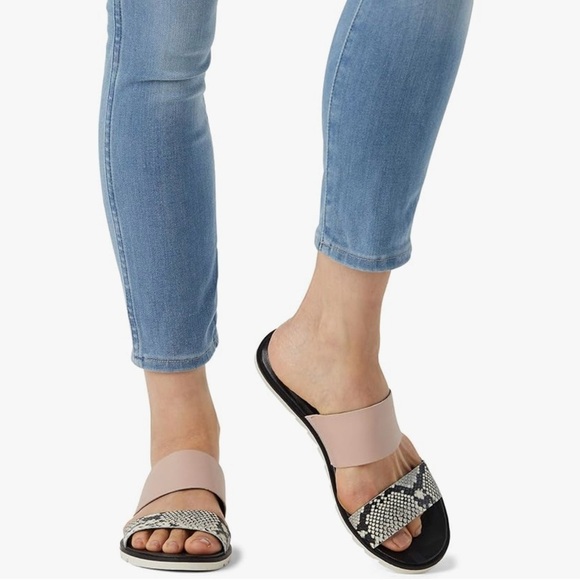 Sorel Womens Ella II Slide Sandals 7.5 Leather Snakeskin Print Summer Travel - Picture 2 of 10
